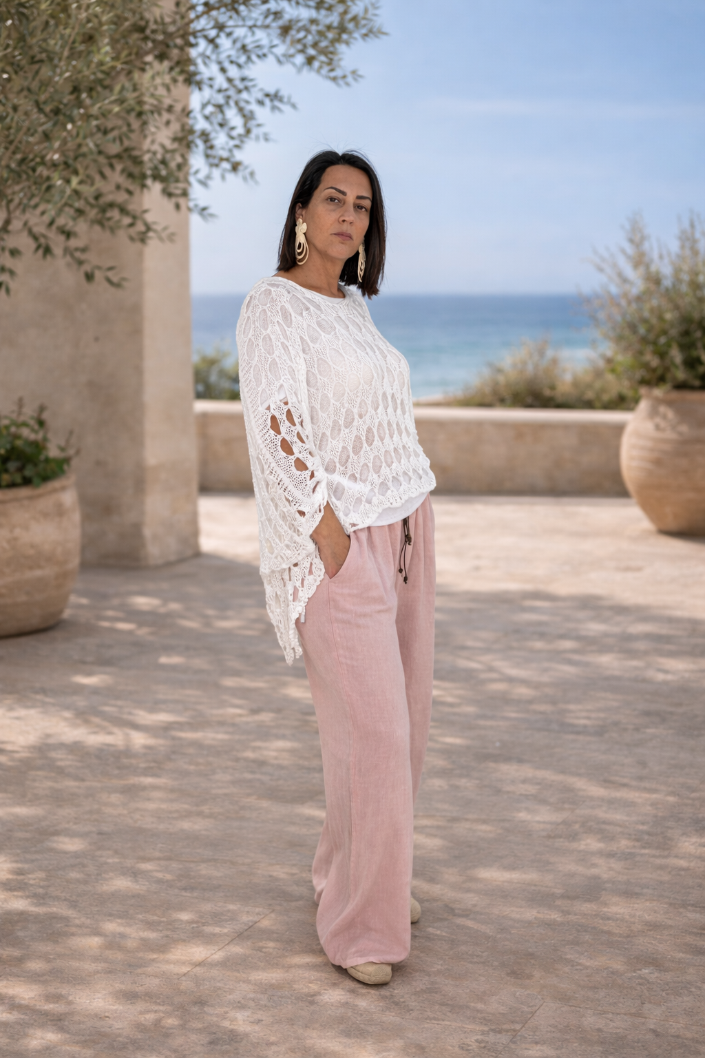 Rose Linen Pants
